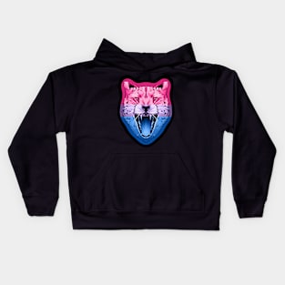 illustrated CHEETAH PRIDE series (bi pride flag) Kids Hoodie